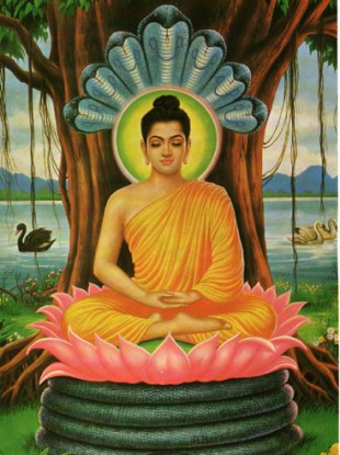 Buddha meditating.