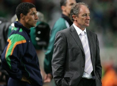 Brian Kerr, right, and Chris Hughton worked together as part of the Ireland set-up.