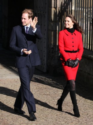 Prince William and Kate Middleton during a visit to St Andrews university
