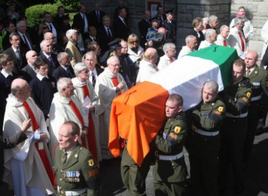 The funeral of former Taoiseach Dr. Garret FitzGerald takes place at the Sacred Heart Church in Donnybrook, Dublin.