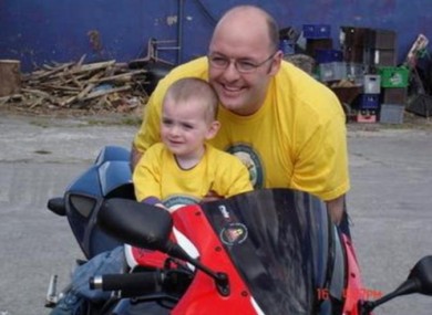 Liam Heffernan, 2, with his father Tony: Liam yesterday underwent gene replacement surgery to try and combat his Batten's Disease.