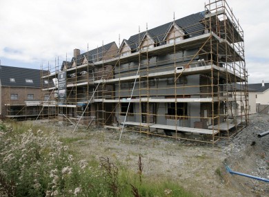 A terrace of unfinished houses on the Rinuccini private housing development in Portlaoise, Co Laois.