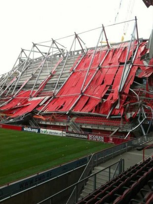 The scenes at the De Grolsch Veste stadium this morning.
