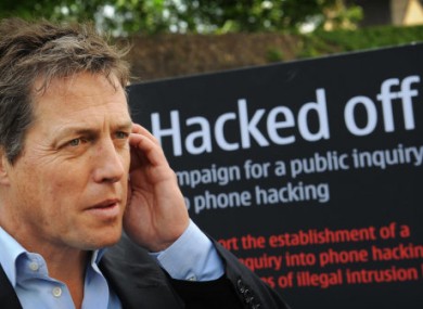 Actor Hugh Grant calling for an inquiry into phone hacking last year. He recorded Paul McMullan telling him about the use of phone hacking by some journalists.