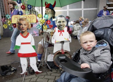 One-year-old Owen McDonagh checking out the Fleadh in Cavan today.