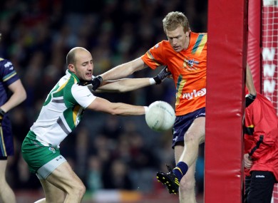 Kennelly in International Rules action for Ireland.