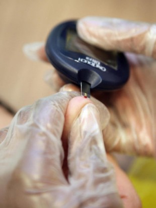 A blood test for diabetes is carried out