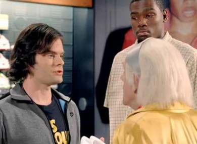 (L-R) Bill Hader, Christopher Lloyd and Kevin Durant.