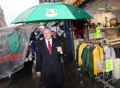 Martin McGuinness campaigning in Dublin city at the weekend.