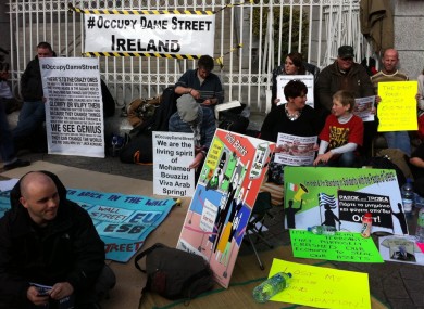 Protesters at today's event
