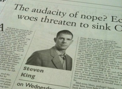 A Steven King column from yesterday's Irish Examiner is among those alleged to include plagiarised content.