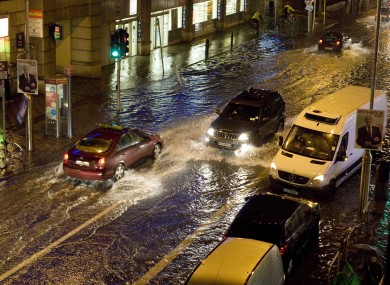 Flooding in Dublin city last night.