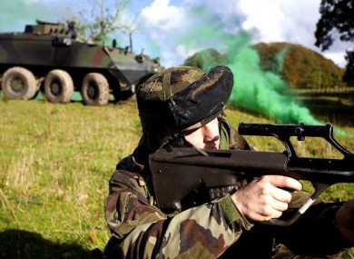 A member of the 105th Battalion preparing for deployment to Lebanon in November.