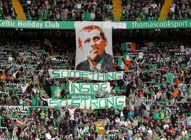Celtic fans show their colours.