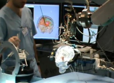 The RoboCast team demonstrate the robot's abilities earlier in the year.