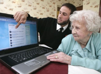 It's never too late - here 104-year-old Ivy Bean receives Internet training.