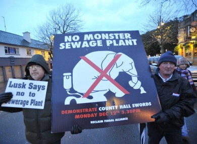 Protesters at the march this evening