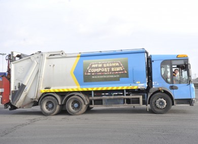 A Greyhound waste collection vehicle at the company's depot in Clondalkin