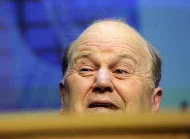 Michael Noonan on Budget Day: new figures have shown that Ireland's tax take was 2.5 per cent less than expected in 2011.