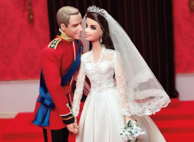 The Barbie versions of the Duke and Duchess of Cambridge.
