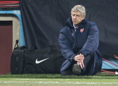 Arsene Wenger on the San Siro sideline last night.