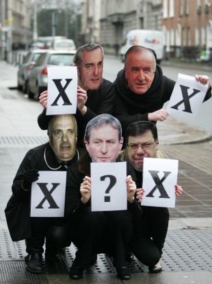 Members of Action on X Alliance pictured outside the Dáil earlier this month protesting at successive government failure to legislate for the X case