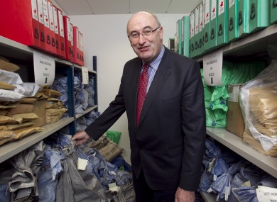 Environment Minister Phil Hogan in the mailing room at the Household Charge Bureau in Dublin last month.