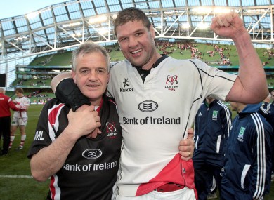 Ulster coach Brian McLaughlin with captain Johann Muller.