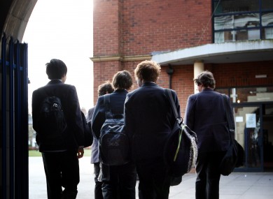 File photo of teenage boys at school