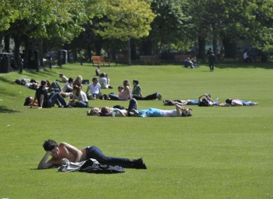 Students relaxing in Trinity College, Dublin