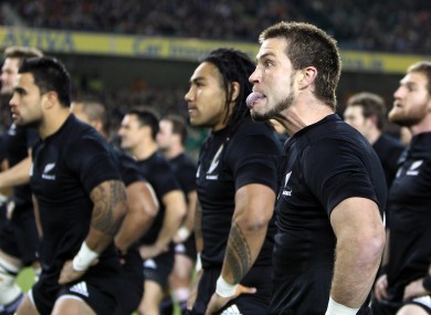 Cory Jane during the haka at the Aviva Stadium.