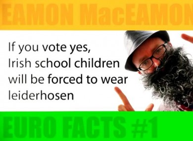 Is that true, Eamon MacEamonn? If that is indeed your real name... (see 'The No video that's probably not in favour of a No vote section in the roundup)