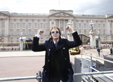 Paul McCartney at the sound check for the Diamond Jubilee concert today.