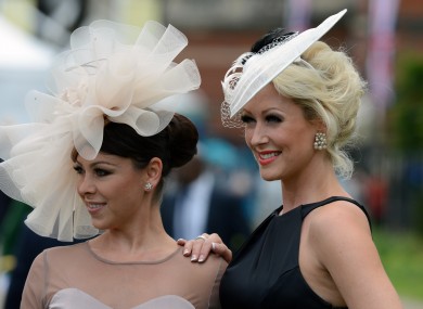Stepping out: Lisa Scott-Lee and Faye Tozer at Royal Ascot yesterday.