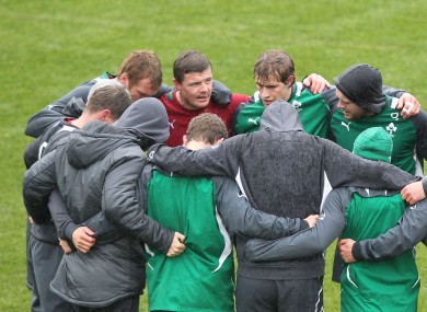 Brian O'Driscoll rallies the troops at Friday's Captain's Run.