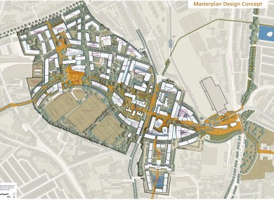 A computer-generated image of the redevelopment of Grangegorman to include the new DIT campus that was announced by the previous government.