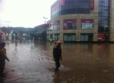 Flooding in the centre of Douglas last Thursday morning