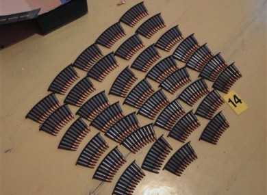 This undated handout picture showing ammunition seized by police was provided to the media by Czech Police in Ostrava today.
