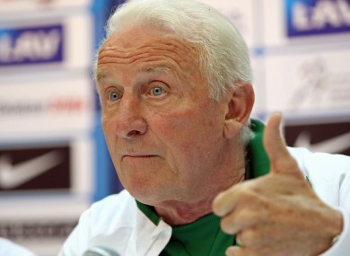 Ireland manager Giovanni Trapattoni at yesterday's press conference.