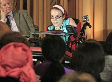 Joanne O'Riodan delivering her keynote UN address in April.