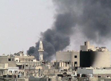Homs: A citizen journalism image provided by Shaam News Network SNN, taken on Friday