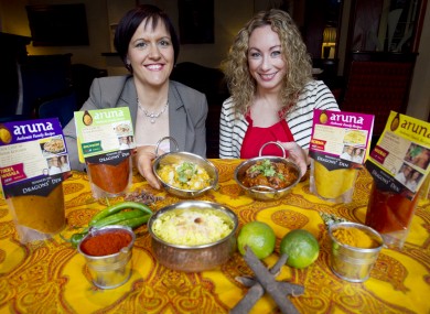 Sarah Nic Lochlainn from Aruna Sauces in Louth and Fiona Leahy, County and City Enterprise Boards at the launch of Women's enterprise day last month.