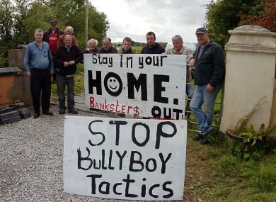 Seamus Sherlock (fifth from right) and supporters