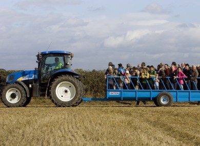 Visitors using the shuttle tractor service at last years championship.