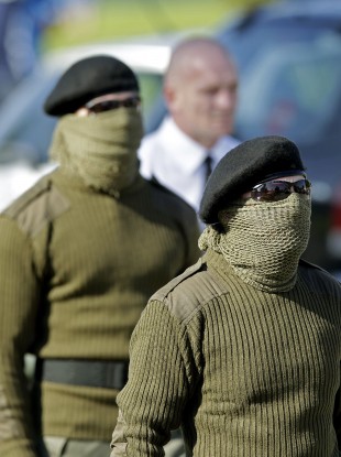 Mourners at the funeral of Alan Ryan on Saturday