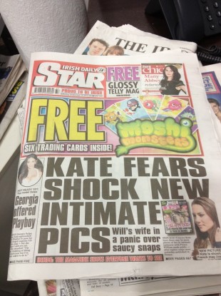 The front page of the Irish Daily Star reads