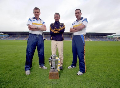 Clare joint manager's Donal Moloney and Gerry O'Connor with Kilkenny manager Richie Mulrooney ahead of Saturday's clash.