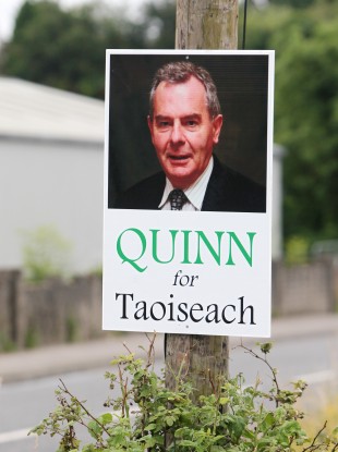 A sign urging Seán Quinn be elected Taoiseach near Ballyconnell in Co Cavan.