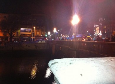 The scene at O'Connell Bridge last night