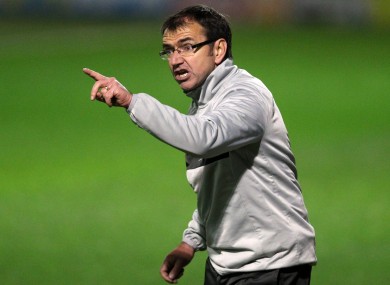 Hibs boss Pat Fenlon during a recent SPL game.